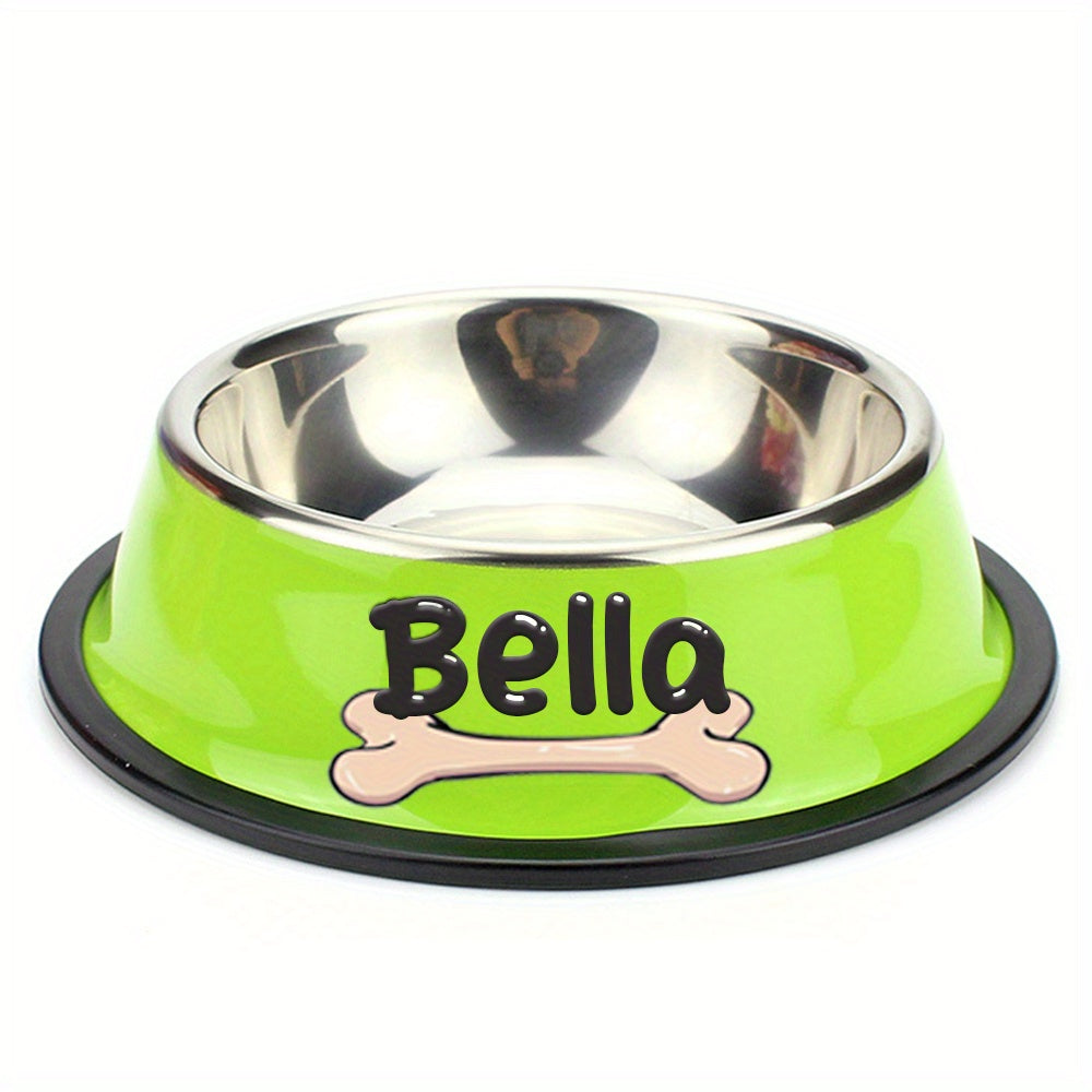 Personalized Anti Slip Stainless Steel Pet Bowl with Custom Name - Perfect for Cats And Dogs, Perfect for Food And Water Supply