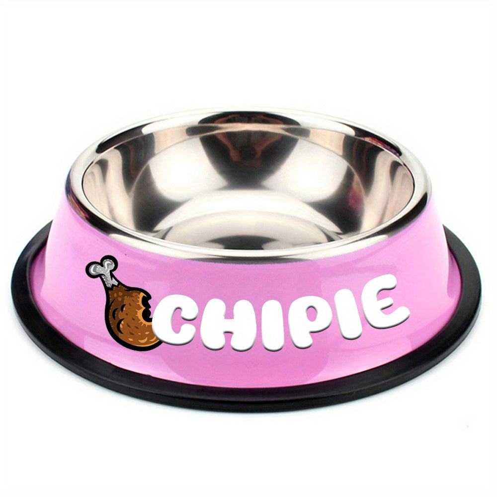 Personalized Anti Slip Stainless Steel Pet Bowl with Custom Name - Perfect for Cats And Dogs, Perfect for Food And Water Supply