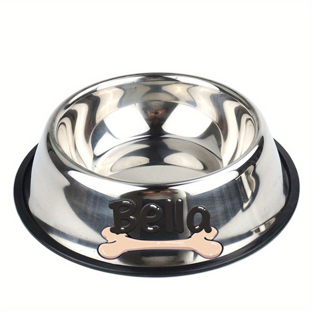 Personalized Anti Slip Stainless Steel Pet Bowl with Custom Name - Perfect for Cats And Dogs, Perfect for Food And Water Supply