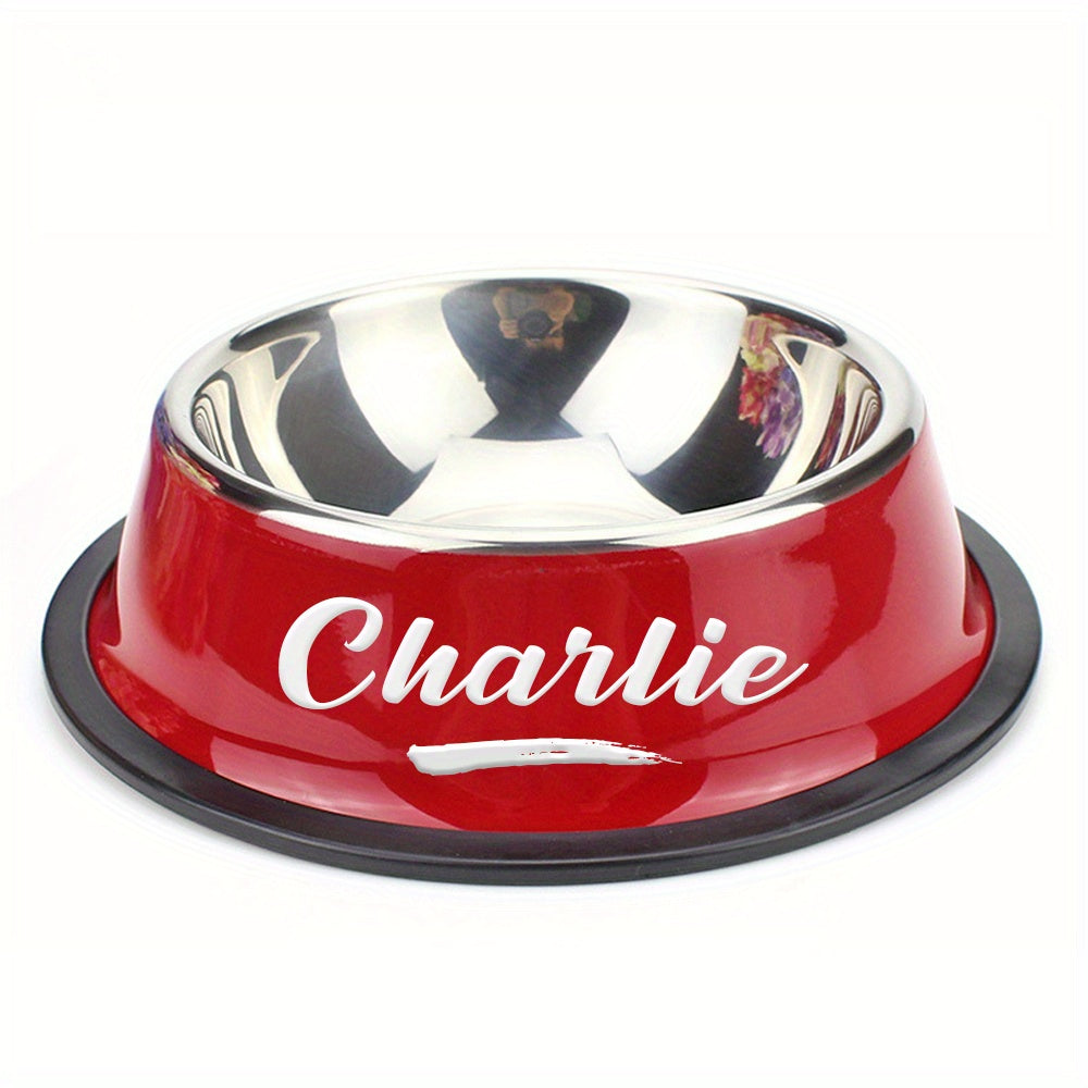 Personalized Anti Slip Stainless Steel Pet Bowl with Custom Name - Perfect for Cats And Dogs, Perfect for Food And Water Supply