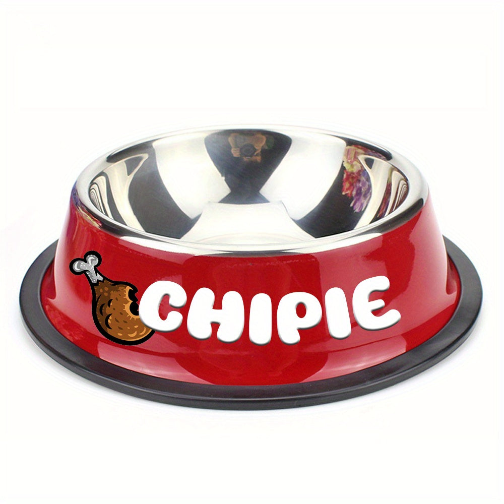 Personalized Anti Slip Stainless Steel Pet Bowl with Custom Name - Perfect for Cats And Dogs, Perfect for Food And Water Supply