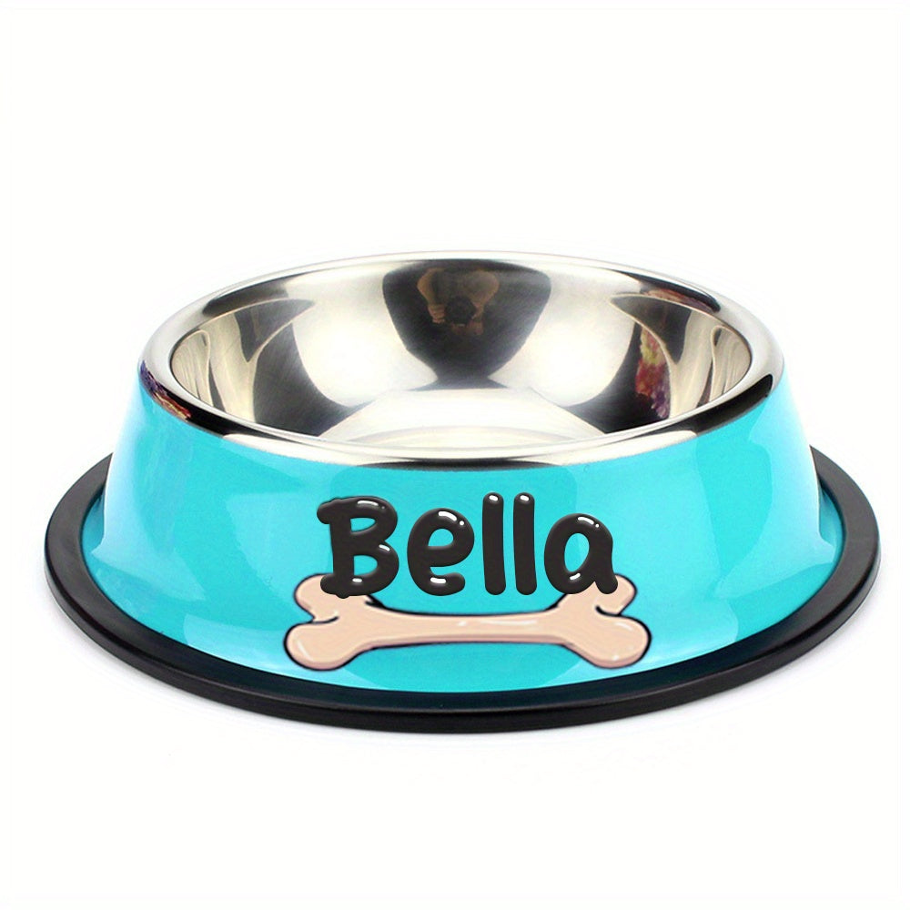 Personalized Anti Slip Stainless Steel Pet Bowl with Custom Name - Perfect for Cats And Dogs, Perfect for Food And Water Supply