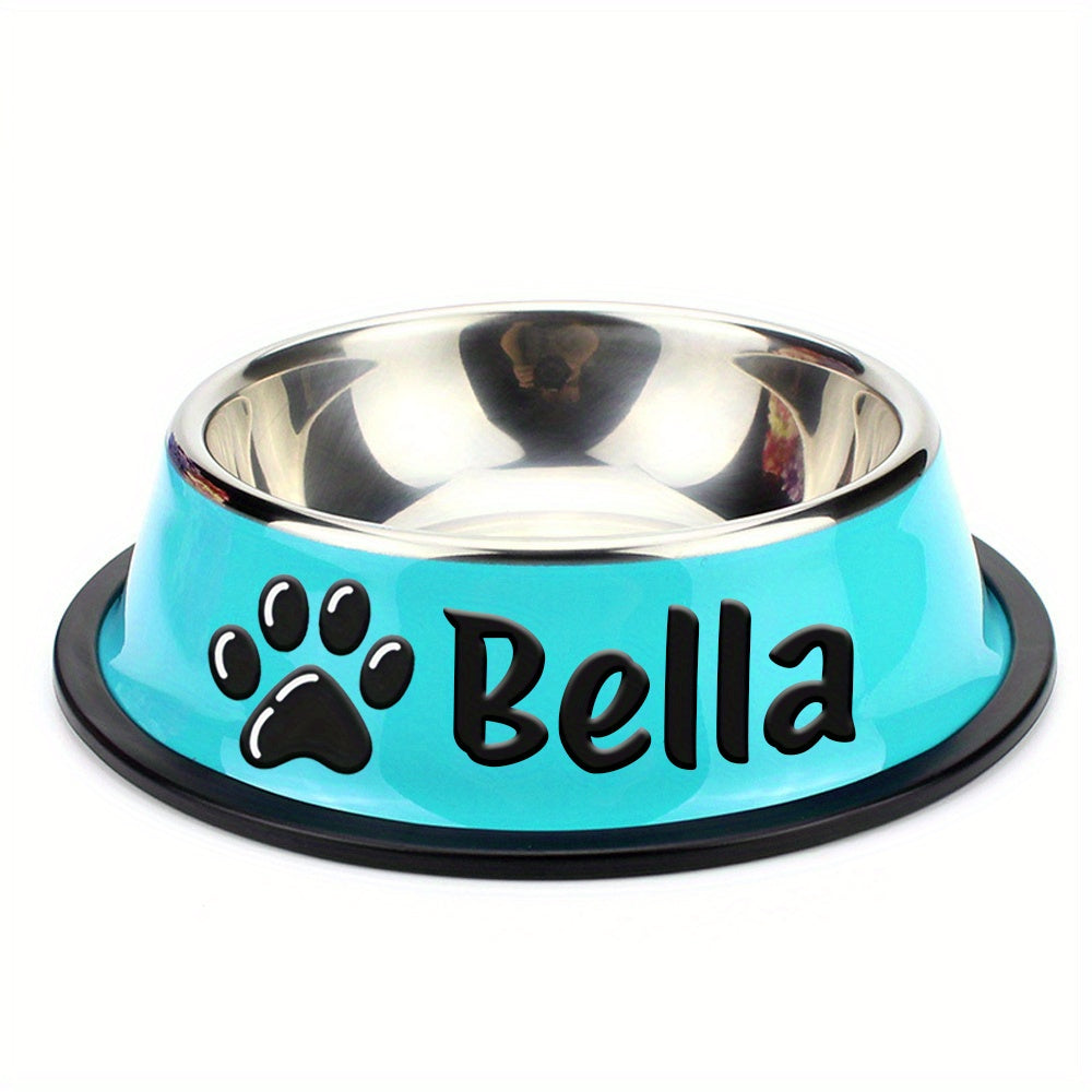 Personalized Anti Slip Stainless Steel Pet Bowl with Custom Name - Perfect for Cats And Dogs, Perfect for Food And Water Supply