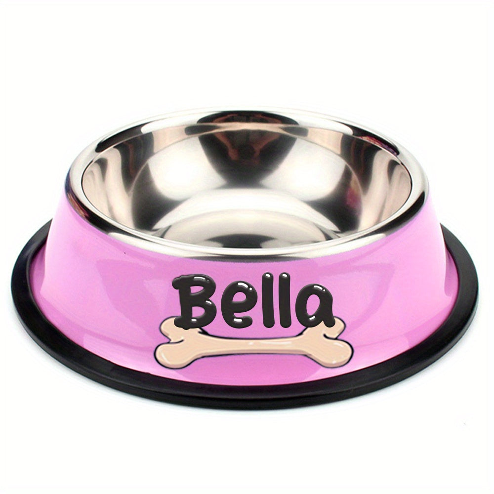 Personalized Anti Slip Stainless Steel Pet Bowl with Custom Name - Perfect for Cats And Dogs, Perfect for Food And Water Supply