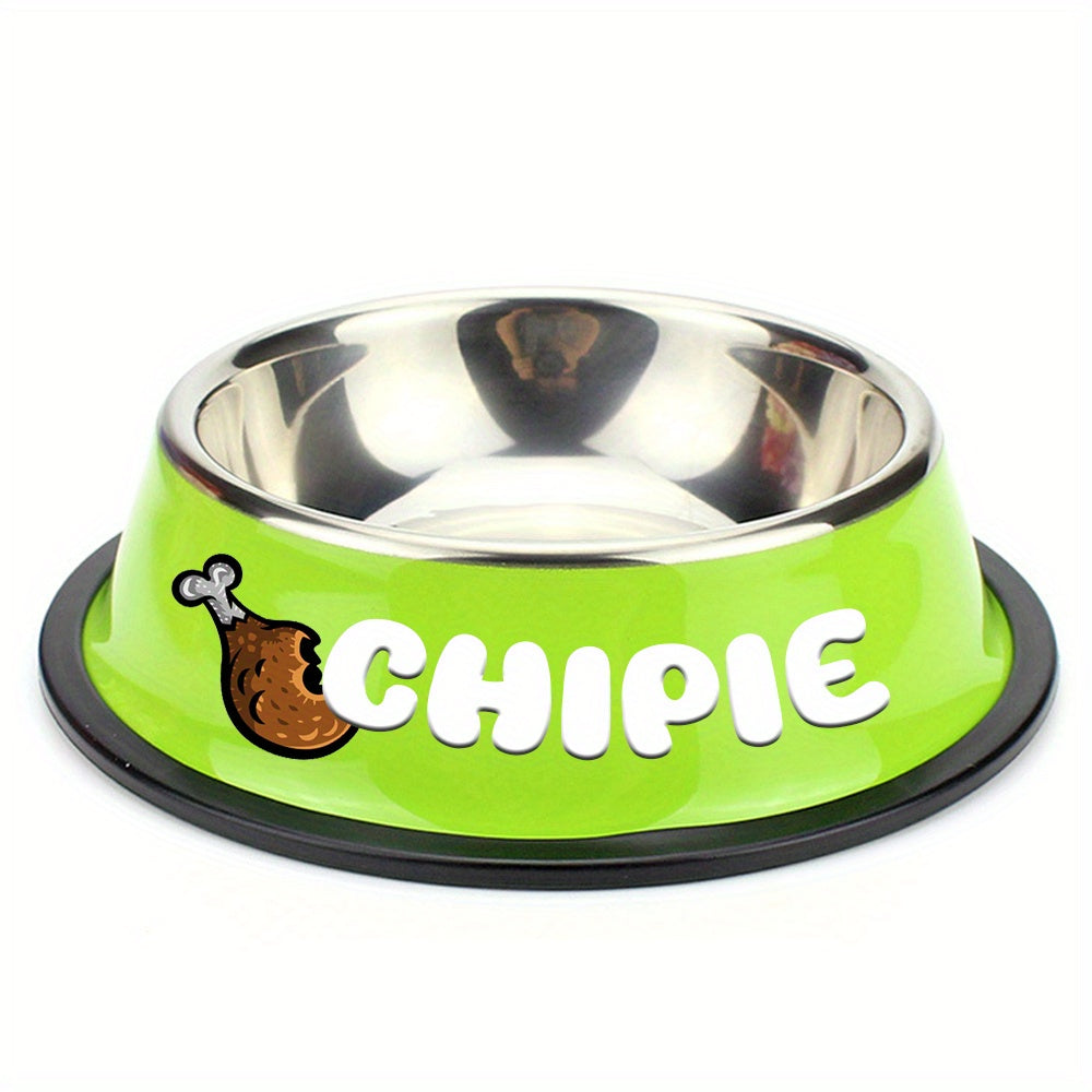 Personalized Anti Slip Stainless Steel Pet Bowl with Custom Name - Perfect for Cats And Dogs, Perfect for Food And Water Supply