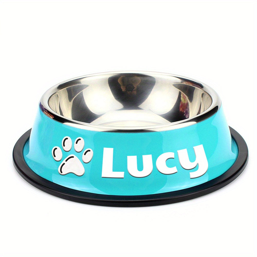 Personalized Anti Slip Stainless Steel Pet Bowl with Custom Name - Perfect for Cats And Dogs, Perfect for Food And Water Supply