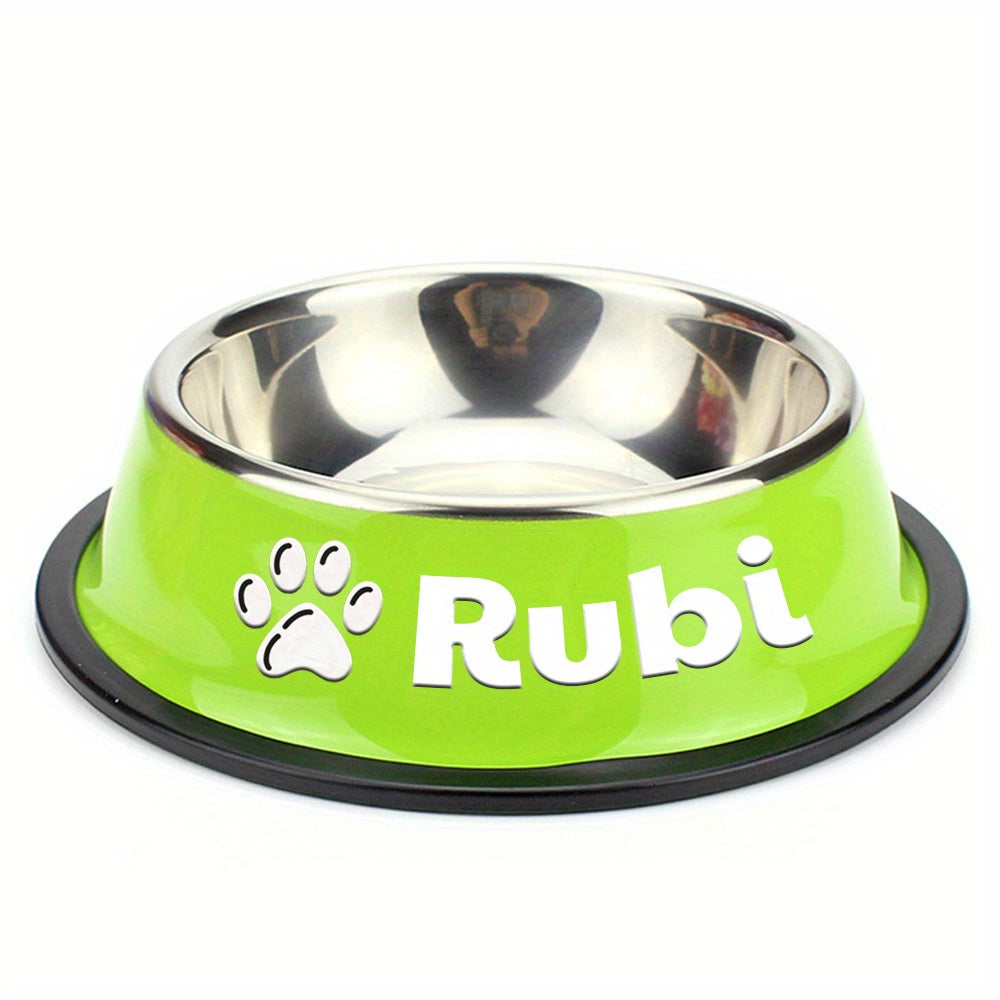 Personalized Anti Slip Stainless Steel Pet Bowl with Custom Name - Perfect for Cats And Dogs, Perfect for Food And Water Supply