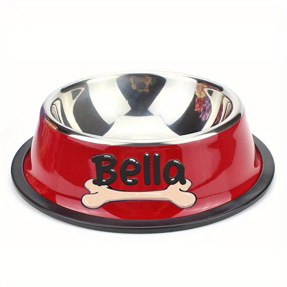 Personalized Anti Slip Stainless Steel Pet Bowl with Custom Name - Perfect for Cats And Dogs, Perfect for Food And Water Supply