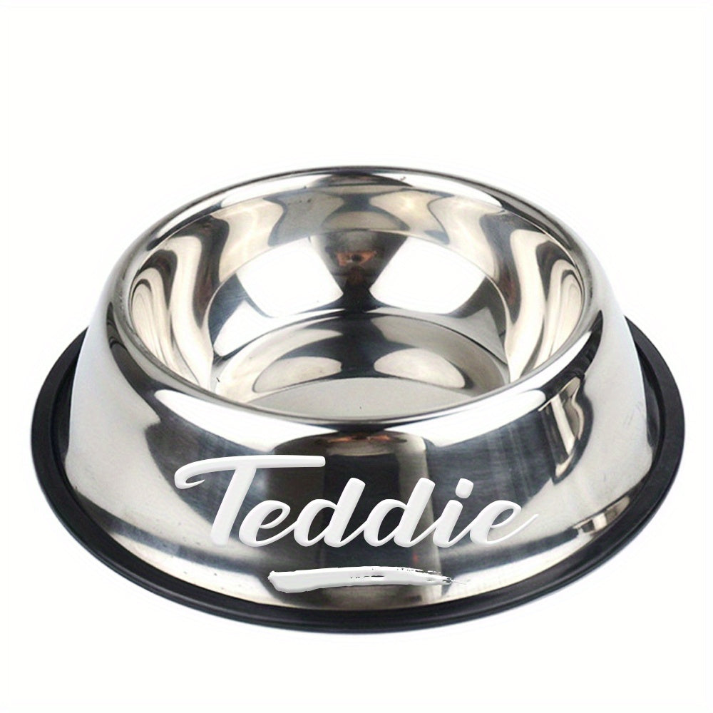 Personalized Anti Slip Stainless Steel Pet Bowl with Custom Name - Perfect for Cats And Dogs, Perfect for Food And Water Supply