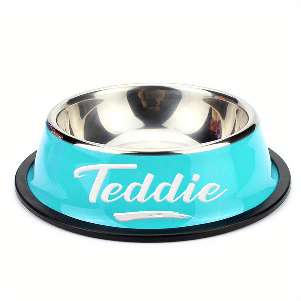 Personalized Anti Slip Stainless Steel Pet Bowl with Custom Name - Perfect for Cats And Dogs, Perfect for Food And Water Supply