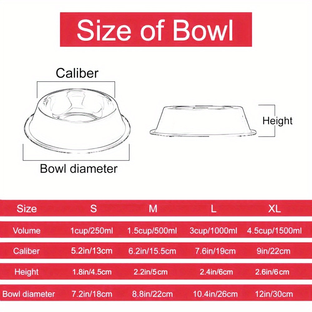 Personalized Anti Slip Stainless Steel Pet Bowl with Custom Name - Perfect for Cats And Dogs, Perfect for Food And Water Supply
