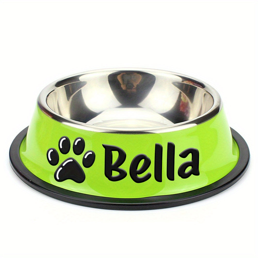 Personalized Anti Slip Stainless Steel Pet Bowl with Custom Name - Perfect for Cats And Dogs, Perfect for Food And Water Supply