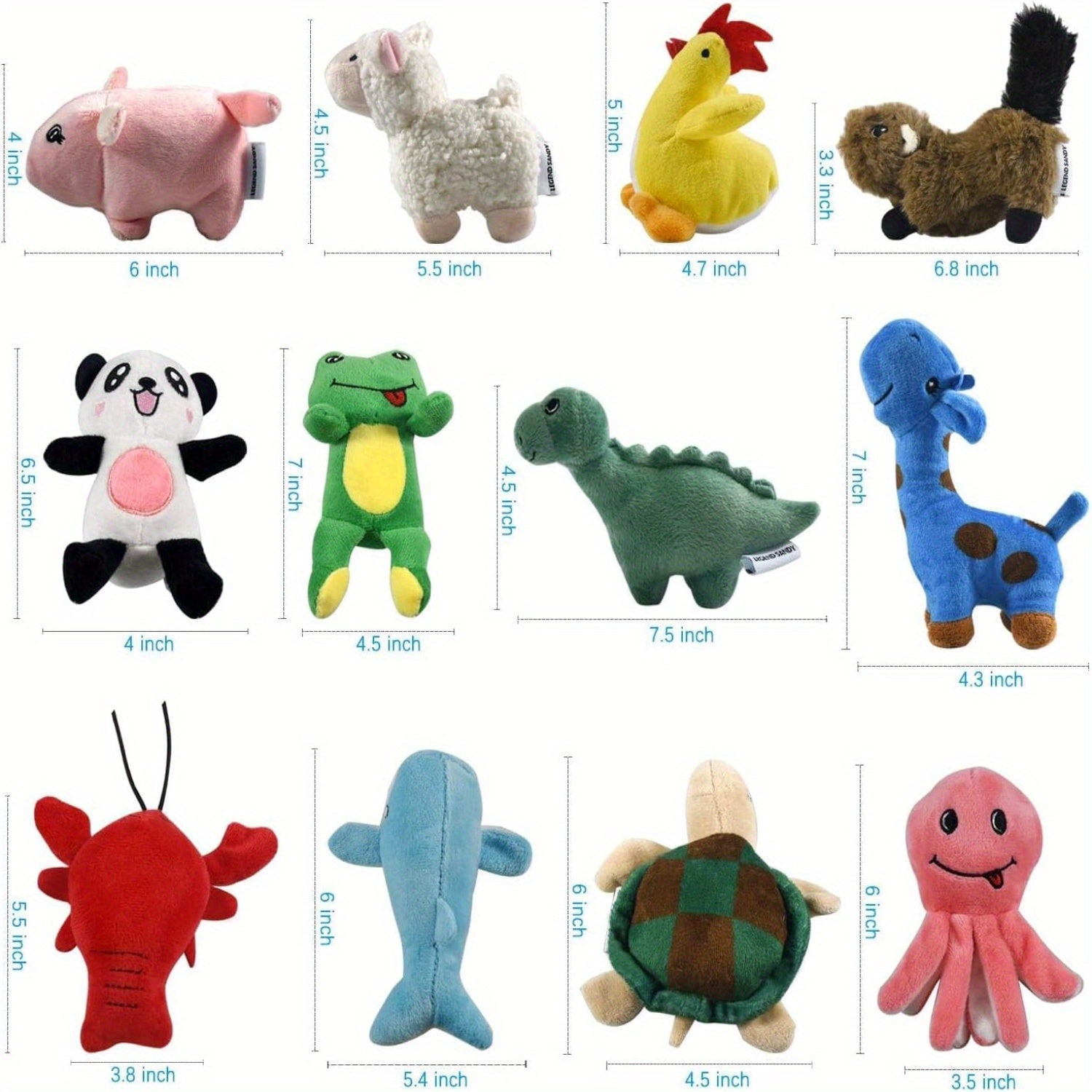 3/12 Dog Toys Bulk With Squeakers, Cute Soft Pet Toy For Small Medium Size Dogs, Magic Props Small Stuffed Puppy Chew Toys, SANDY Squeaky Plush Dog Toy Pack For Puppy