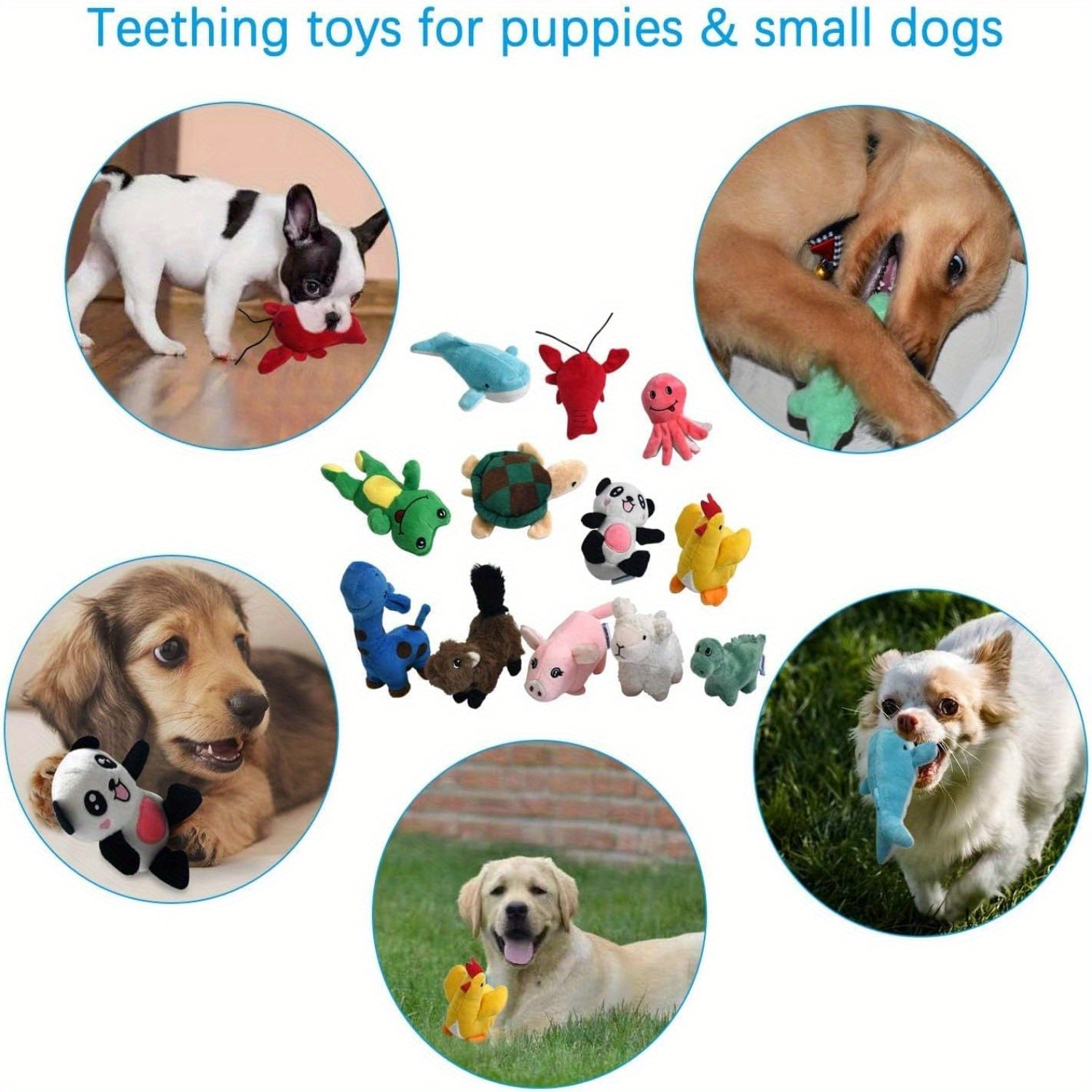 3/12 Dog Toys Bulk With Squeakers, Cute Soft Pet Toy For Small Medium Size Dogs, Magic Props Small Stuffed Puppy Chew Toys, SANDY Squeaky Plush Dog Toy Pack For Puppy