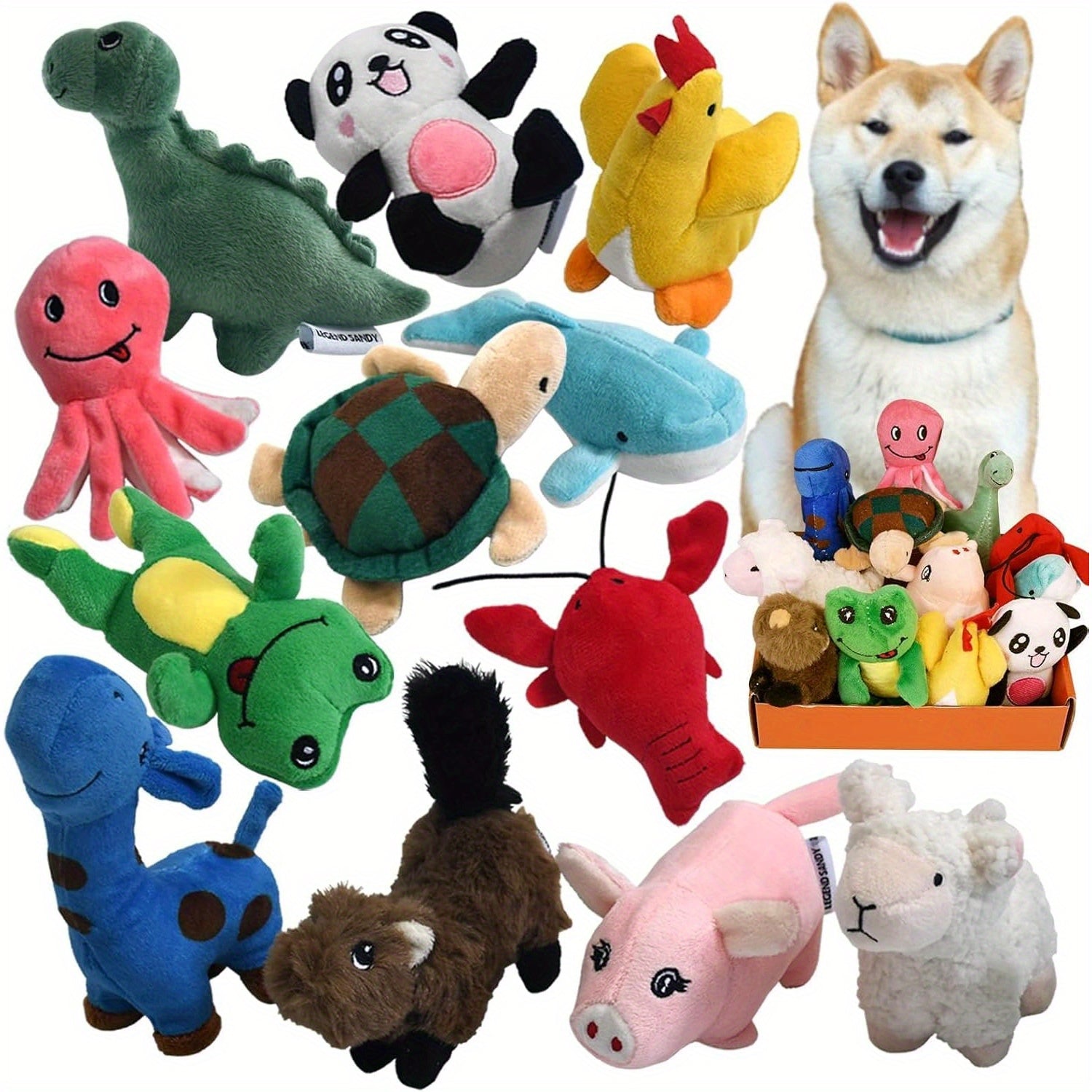 3/12 Dog Toys Bulk With Squeakers, Cute Soft Pet Toy For Small Medium Size Dogs, Magic Props Small Stuffed Puppy Chew Toys, SANDY Squeaky Plush Dog Toy Pack For Puppy