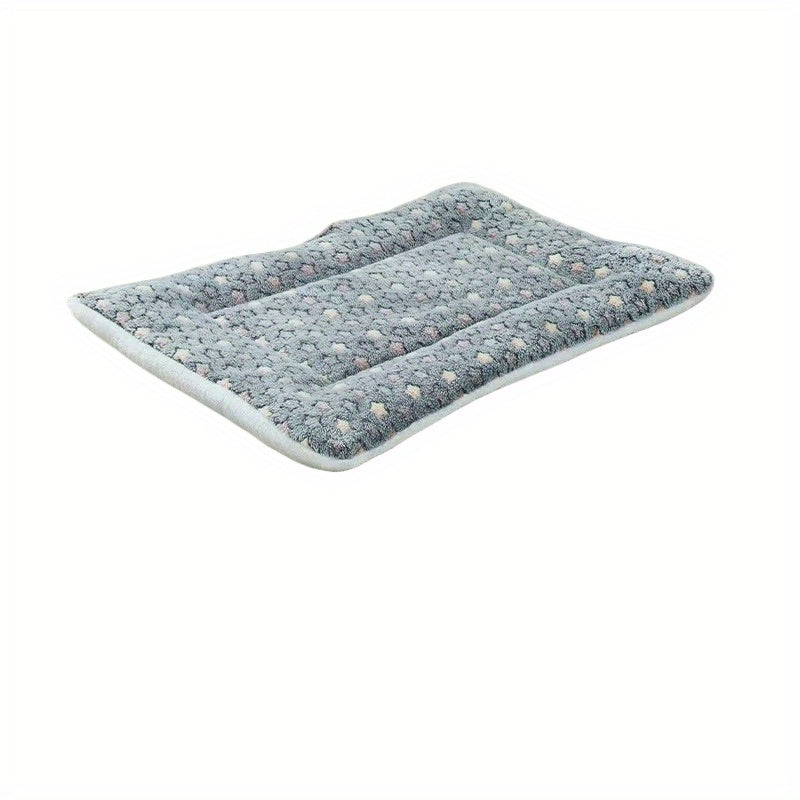 Reversible Plush Pet Bed for Cats & Small to Medium Dogs - Cozy Cartoon-Themed Flannel Mat, Machine Washable, Ideal for Winter Comfort, Plush Dog Bed