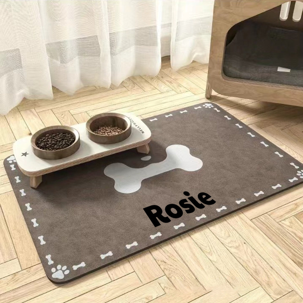 Large Customizable Diatom Mud Pet Feeding Mat with Non-Slip Rubber Backing for Dogs - Durable, Easy to Clean, and Slip-Resistant