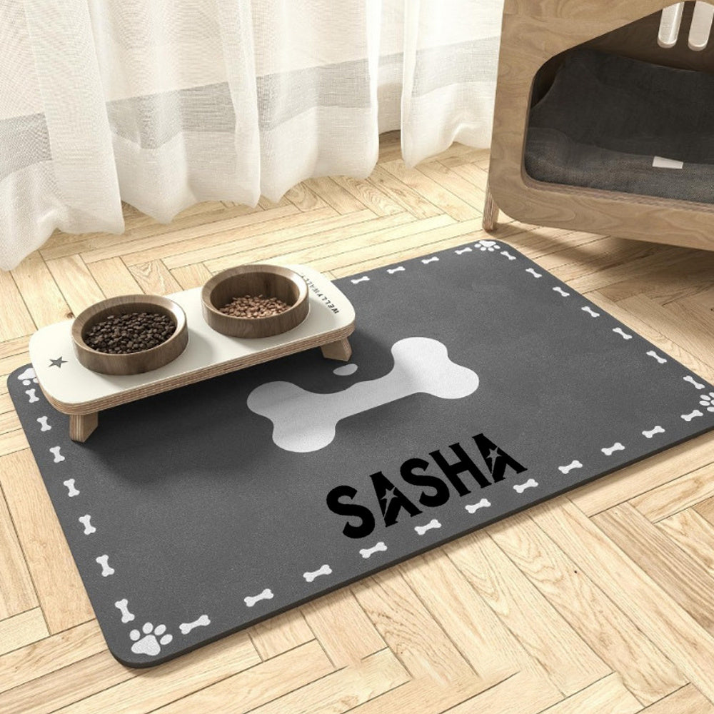 Large Customizable Diatom Mud Pet Feeding Mat with Non-Slip Rubber Backing for Dogs - Durable, Easy to Clean, and Slip-Resistant