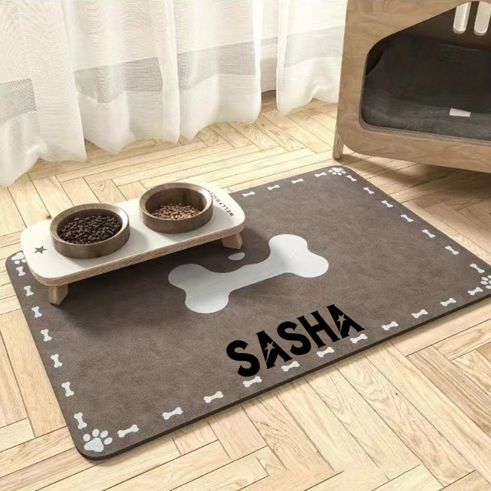 Large Customizable Diatom Mud Pet Feeding Mat with Non-Slip Rubber Backing for Dogs - Durable, Easy to Clean, and Slip-Resistant