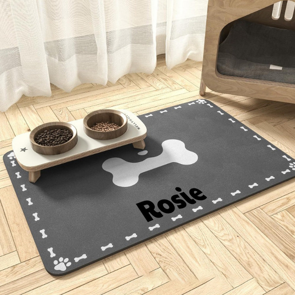 Large Customizable Diatom Mud Pet Feeding Mat with Non-Slip Rubber Backing for Dogs - Durable, Easy to Clean, and Slip-Resistant