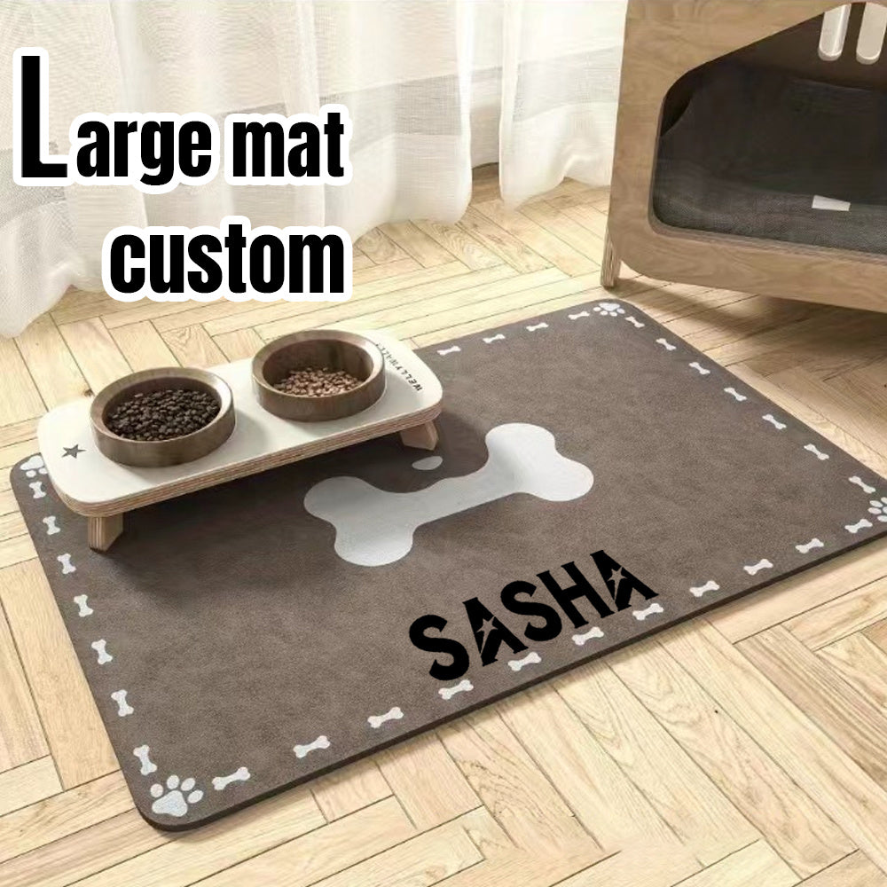 Large Customizable Diatom Mud Pet Feeding Mat with Non-Slip Rubber Backing for Dogs - Durable, Easy to Clean, and Slip-Resistant