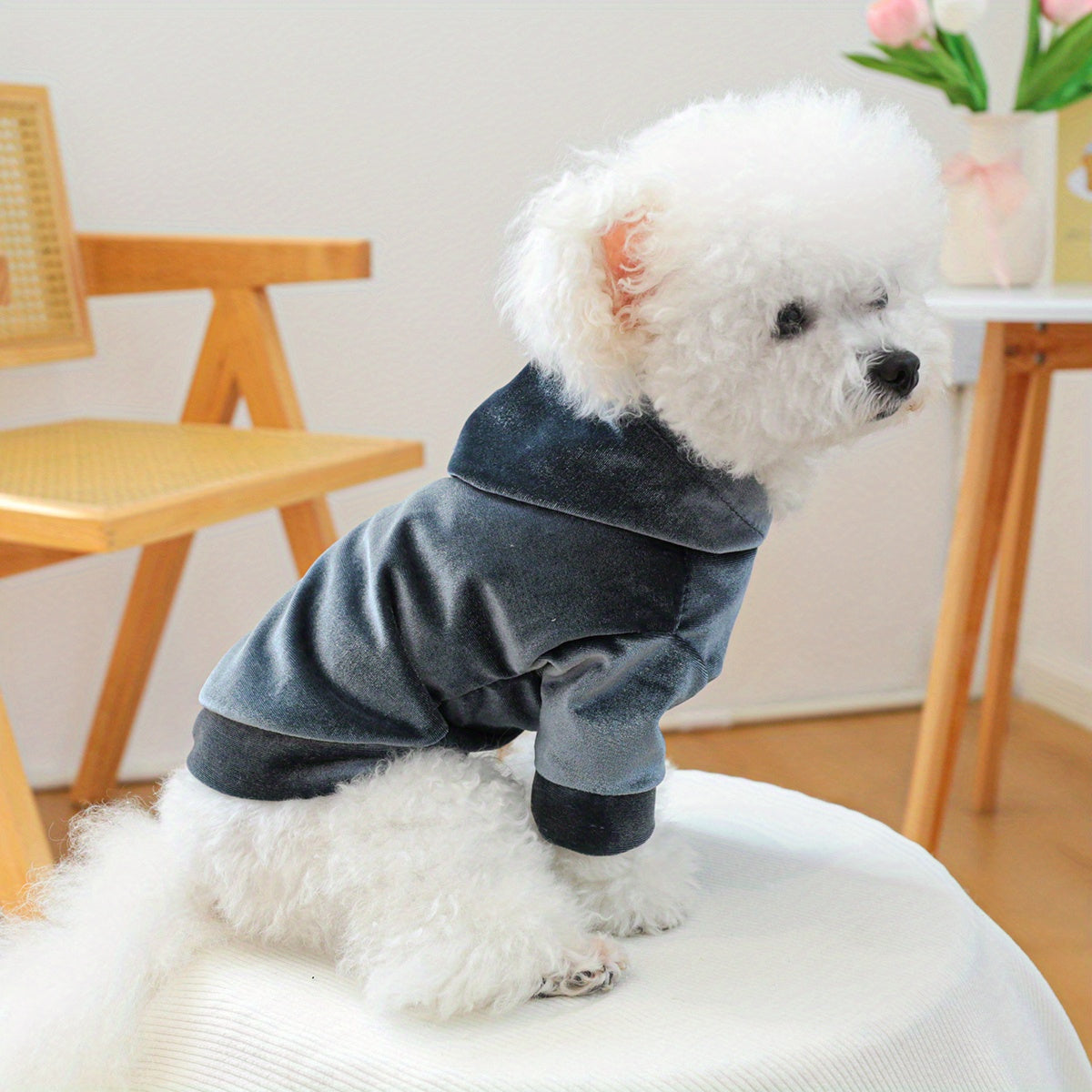 1pc Cozy Fleece Hoodie for Small Dogs - Warm & Comfortable Autumn/Winter Pet Apparel in Pink, Soft Polyester Knit Design for Cold Weather, Indoor Pet Hoodie | Stylish Dog Outfit | Comfortable Petwear, Dog Sweater