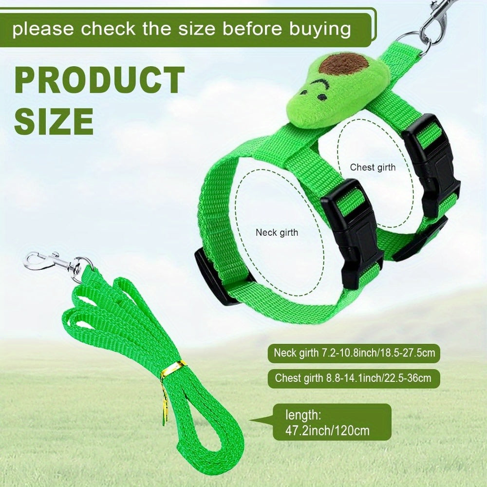 Upgraded Pet Outing Leash, Adjustable Small Pet Harness Rope, Small Pet Vest Carrier, Outdoor Wearing Supplies, Anti-breakaway Leash, Cute, Beautiful and Easy To Clean, Suitable for Cats and Dogs, Rabbits, Ferrets, Small Pets