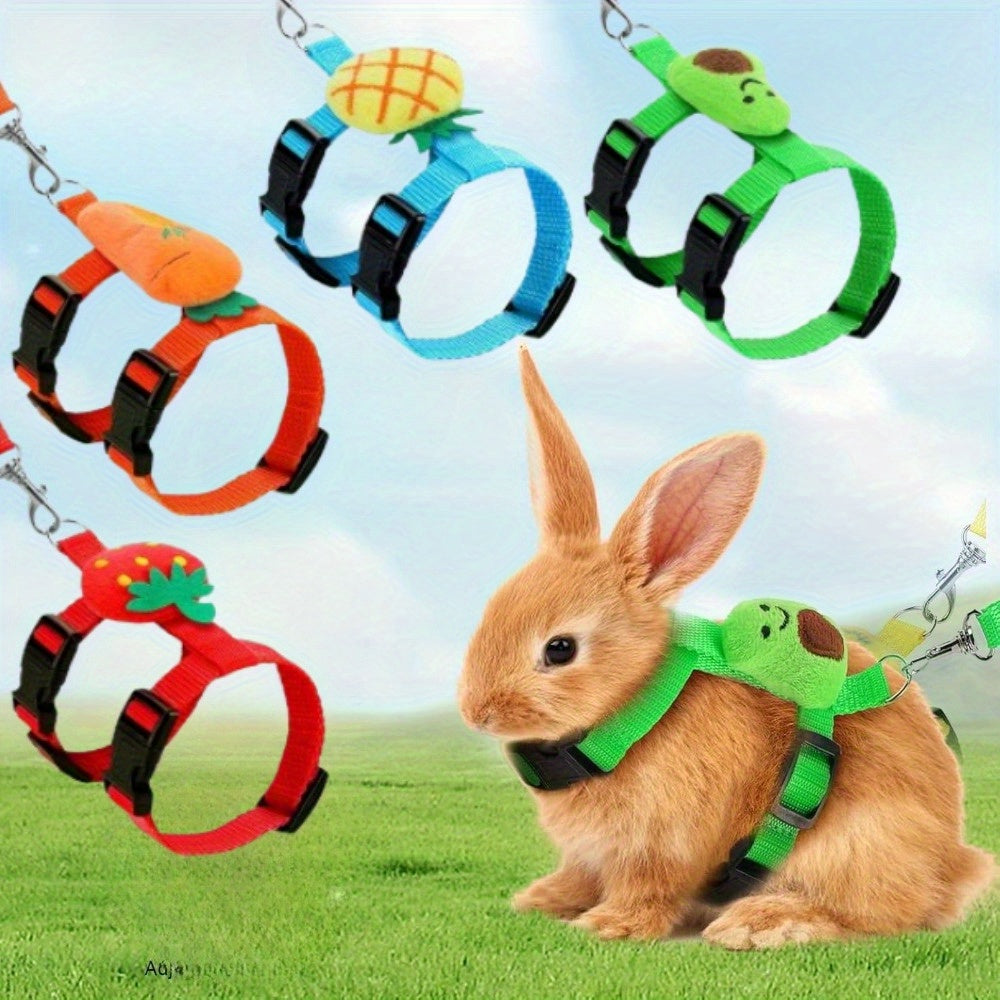 Upgraded Pet Outing Leash, Adjustable Small Pet Harness Rope, Small Pet Vest Carrier, Outdoor Wearing Supplies, Anti-breakaway Leash, Cute, Beautiful and Easy To Clean, Suitable for Cats and Dogs, Rabbits, Ferrets, Small Pets