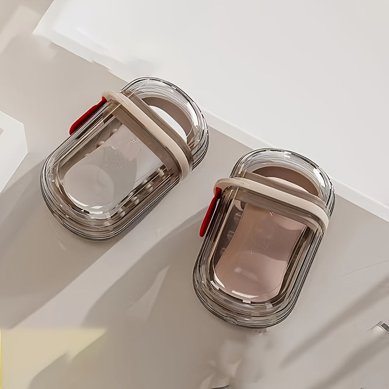 Durable PET Portable Travel Soap Dish - Sealed, Drainable Design with Lid for Business Trips & Outdoor Use, Mini Storage