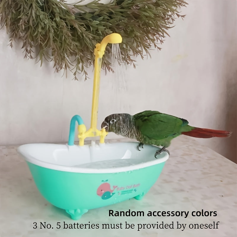 Colorful Automatic Bird Bath Tub - Durable PP Parrot Shower Feeder for Healthy Feather Care & Moisturization