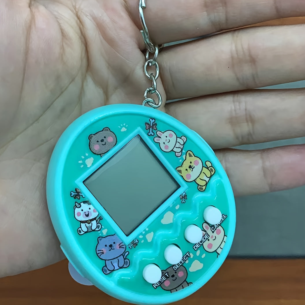 Holiday Gift Children's Electronic Pet Feeding Elf Virtual Pet Raising Mini Handheld Game Console Keychain Toy Raising Game Console