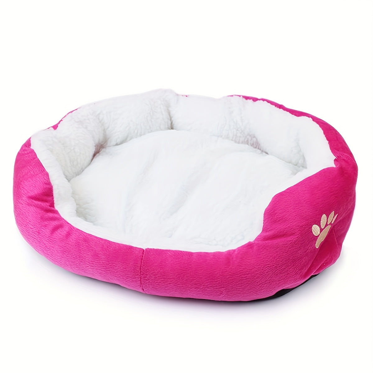 Plush Pet Bed for Cats and Dogs - Soft & Comfortable PP Cotton Filled Pet Nest, Non-Deformable and Warm, Suitable for Small to Medium Breeds, Available in Multiple Colors