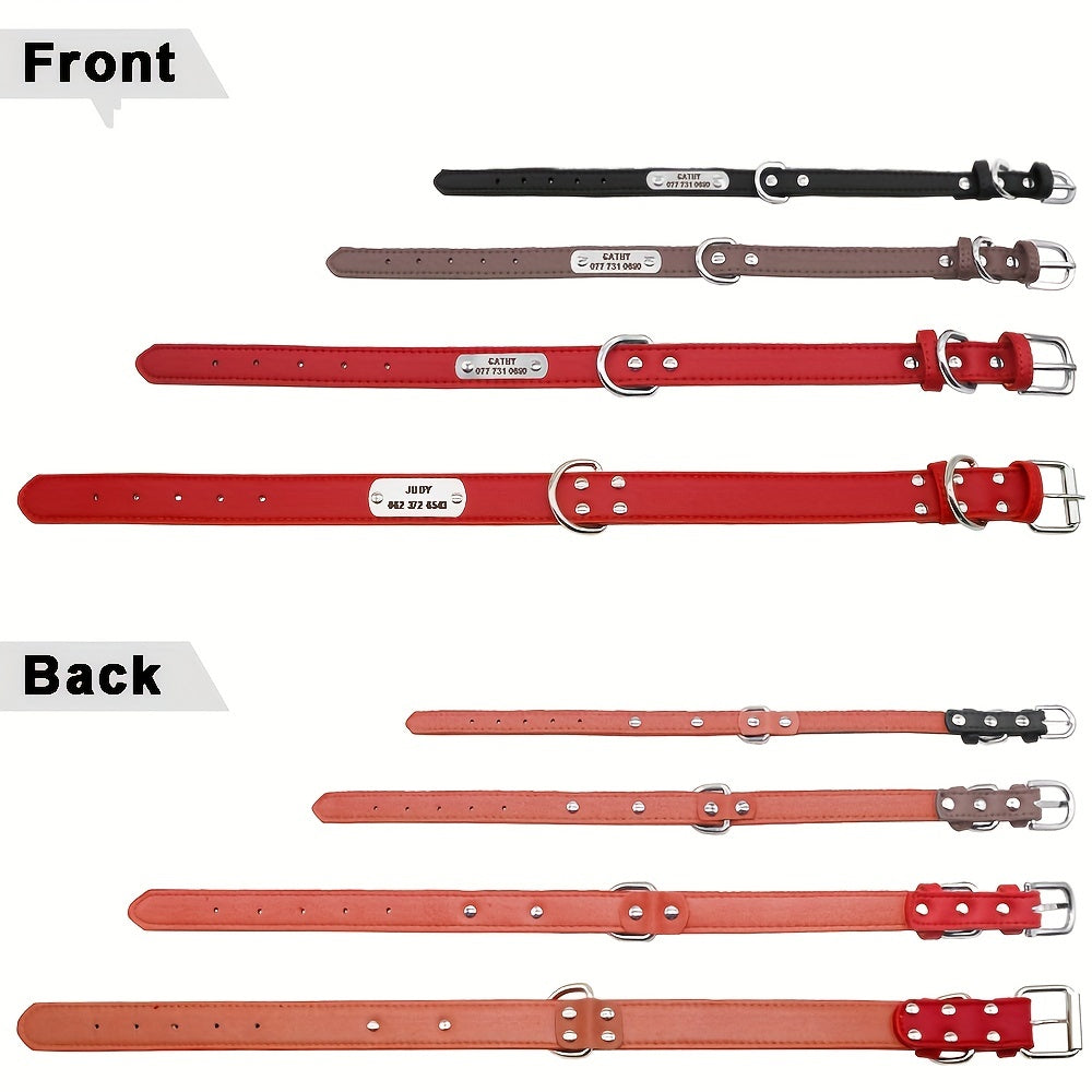Custom Engraved Dog Collar with Personalized ID Tag
