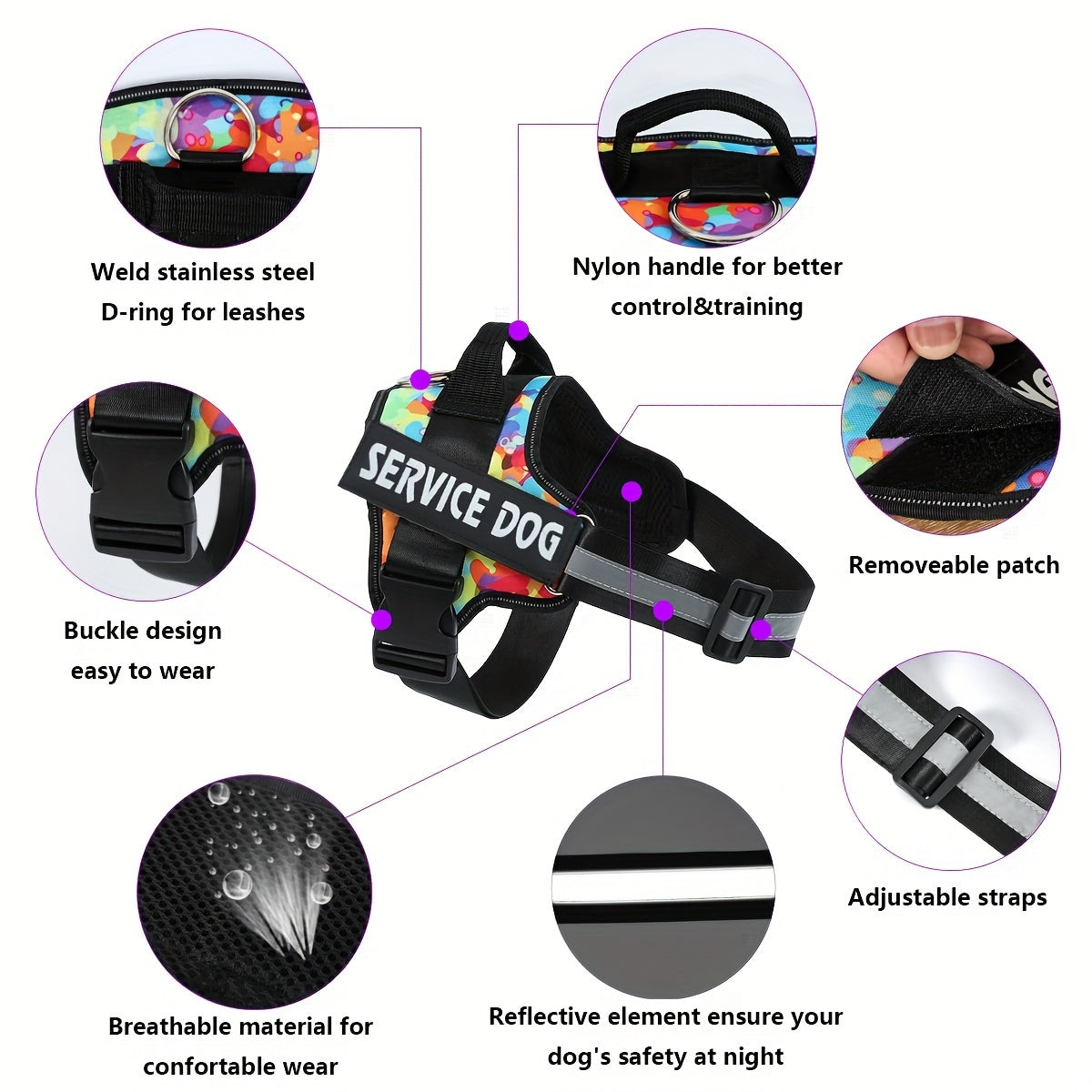 Reflective Dog Vest Breathable Adjustable Pet Harness