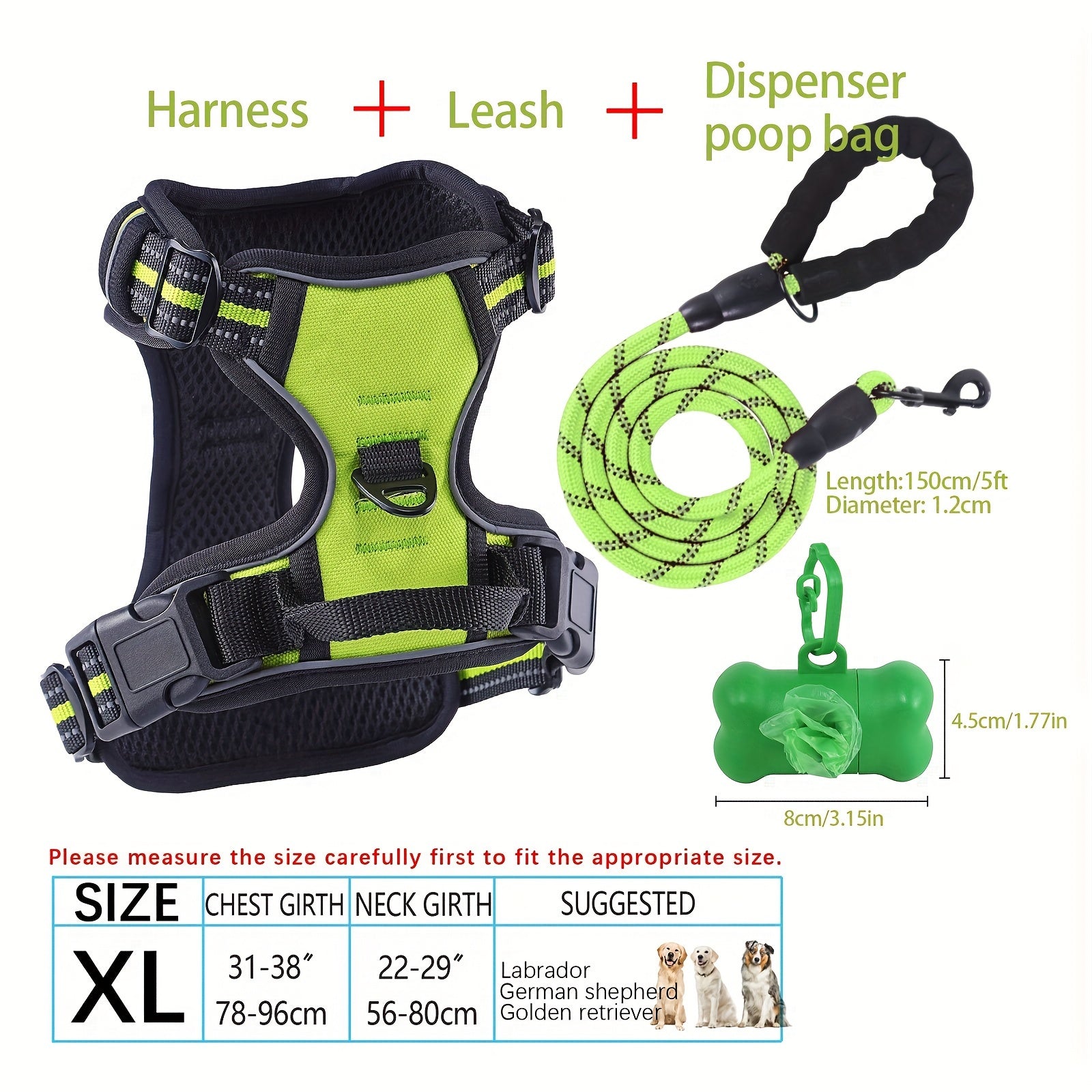 dog harness and leash set