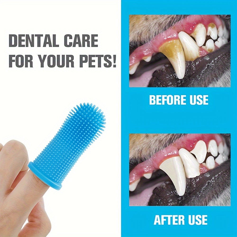 Dog Toothbrush, 360º Dog Tooth Brushing Kit, Cat Toothbrush, Dog Teeth Cleaning, Dog Finger Toothbrush, Dog Tooth Brush for Small & Large Pets, 2-Pack
