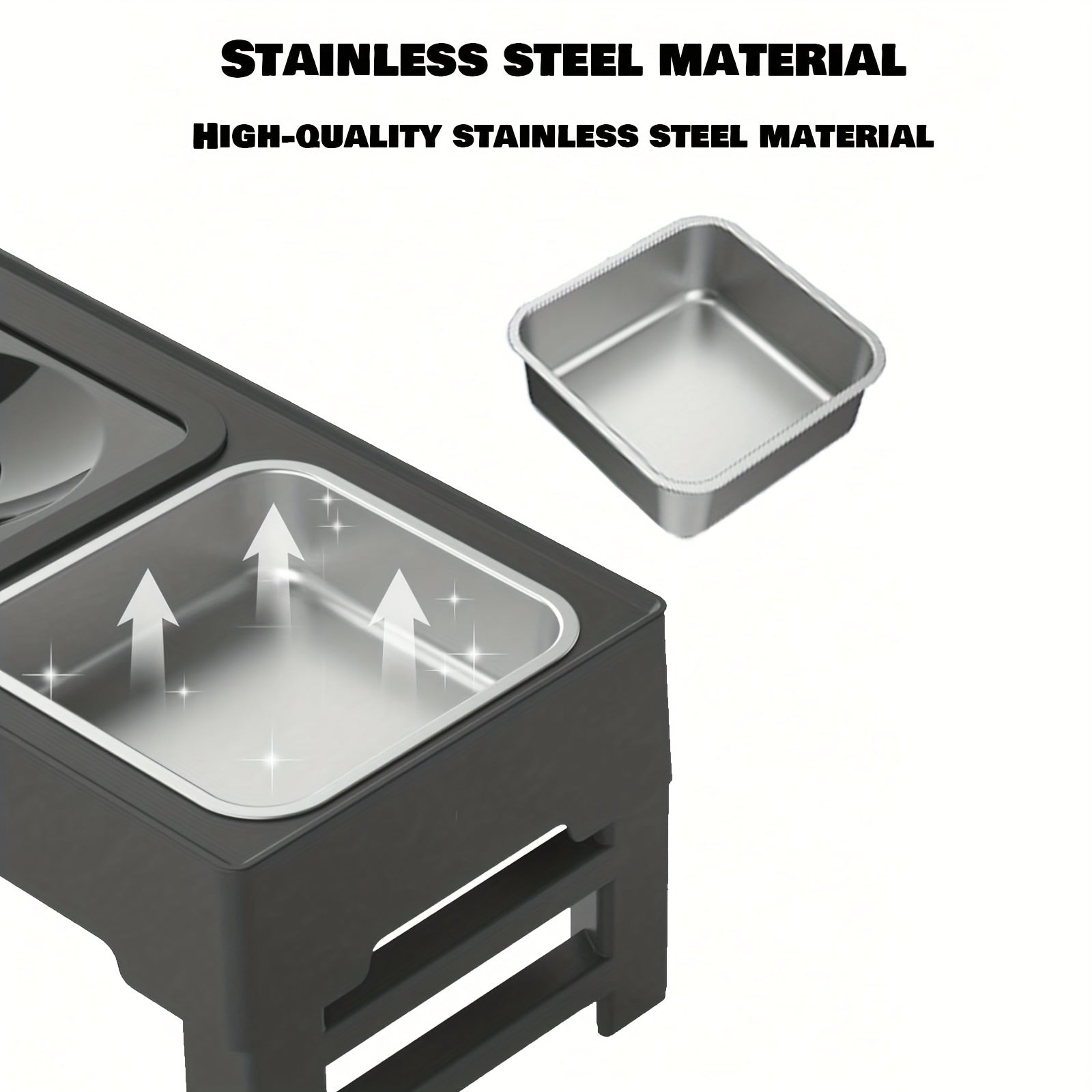 1pc Customizable 2-in-1 Adjustable Raised Dog Bowls with No Spill Design - Stainless Steel & Plastic, Ideal for Small, Medium, Large Dogs & Cats, Elevated Pet Feeding Station, Pet Feeding Station | Customizable Pet Accessorie