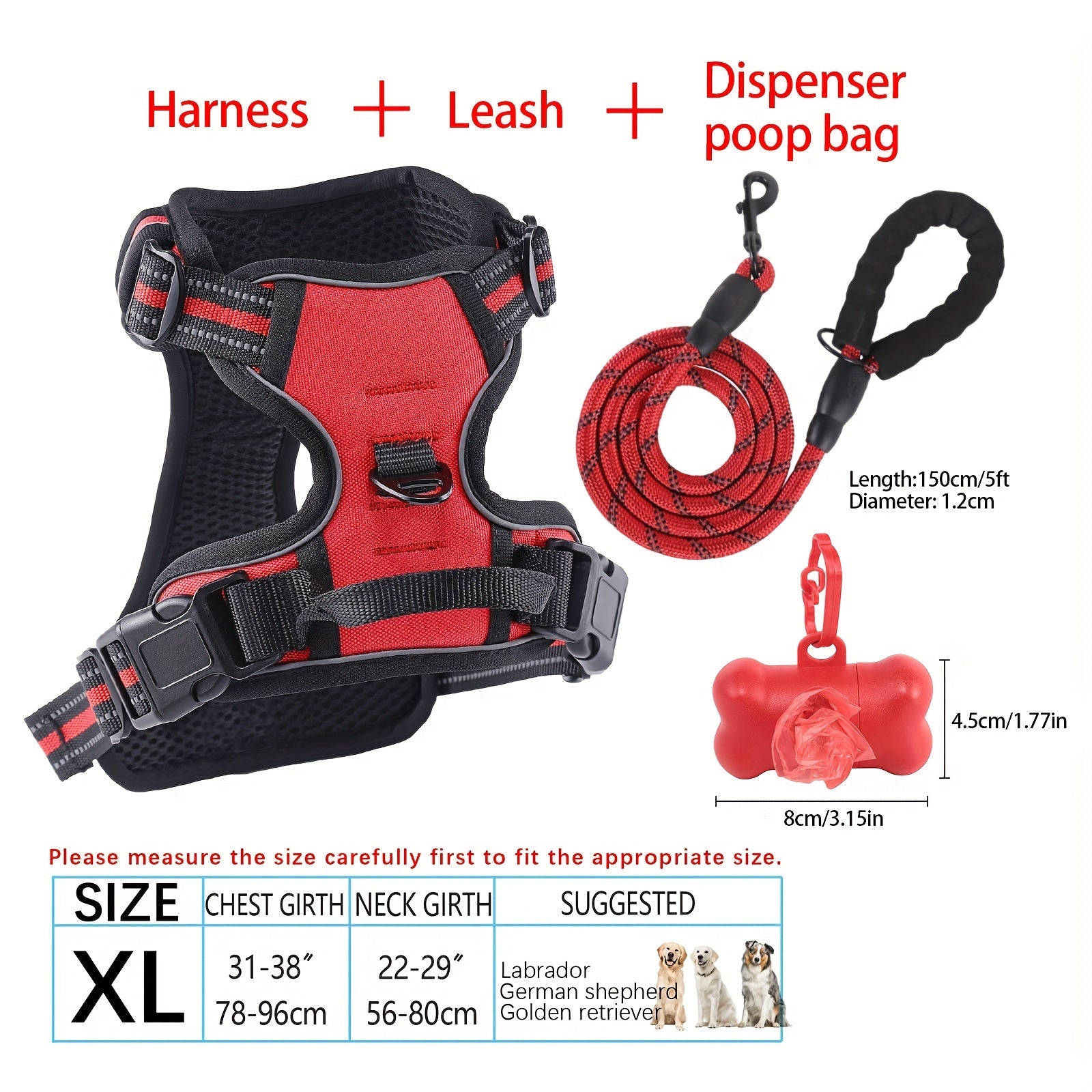 dog harness and leash set
