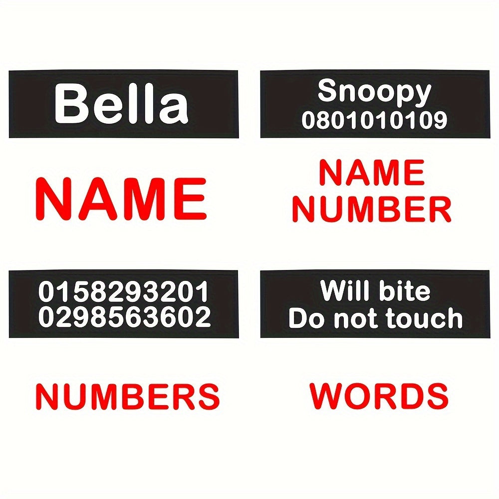 2 PCS/lot Personalized Dog Name ID Tag Pet Harness Custom Labels Removed Stickers ID Dog Chest Strap Vest Collar Patches