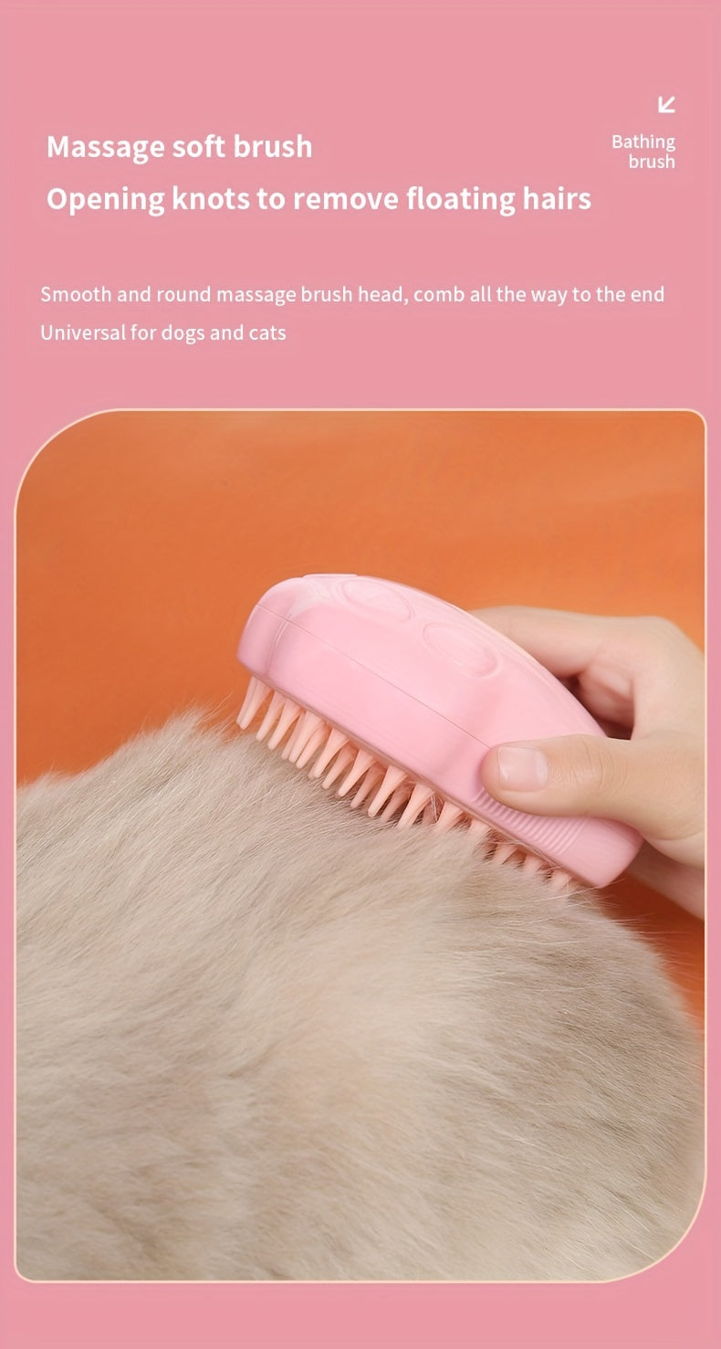 3 In 1 Self-cleaning Massage Combs, Pet Grooming Brush For Cats, Pet Steam Brush USB Charging Cat Comb, Undercoat Hair Removal Comb, Pet Care Electric Spray Massage Cat And Dog Remove Tangled And Loose Hair