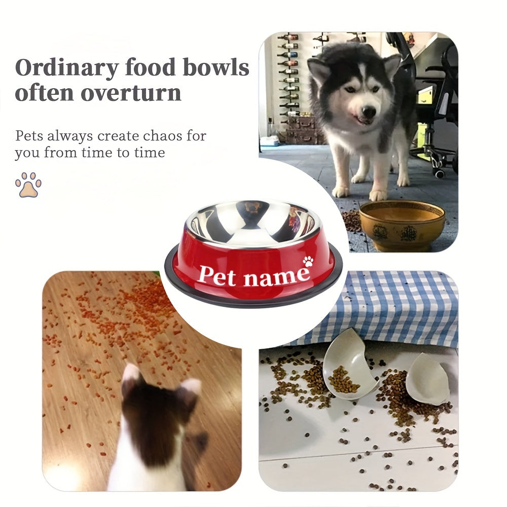 Pawfect Pets Stainless Steel Pet Bowl - Durable, Non-Slip, Spill-Proof, and Easy-to-Clean Dog & Cat Feeder for Food and Water - Personalized Memorial Gift with Custom Engraving for Pet Lovers