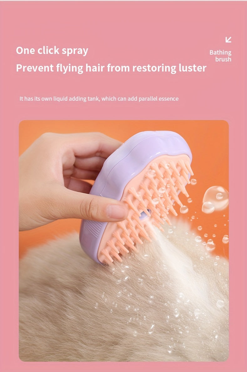 3 In 1 Self-cleaning Massage Combs, Pet Grooming Brush For Cats, Pet Steam Brush USB Charging Cat Comb, Undercoat Hair Removal Comb, Pet Care Electric Spray Massage Cat And Dog Remove Tangled And Loose Hair