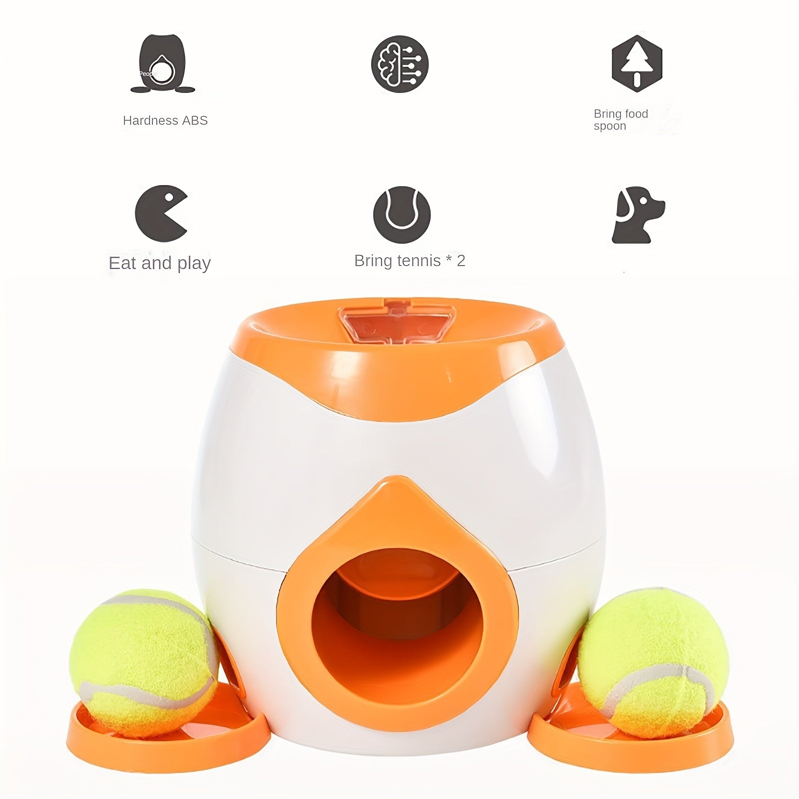 2-Ball Interactive Dog Ball Machine - Intelligent Food Dispenser, Tennis Ball Thrower, and Pet Toy for Training and Feeding - Indoor Use for Small and Large Dogs, Non-Automatic Launch, Adjustable Difficulty, Durable Construct