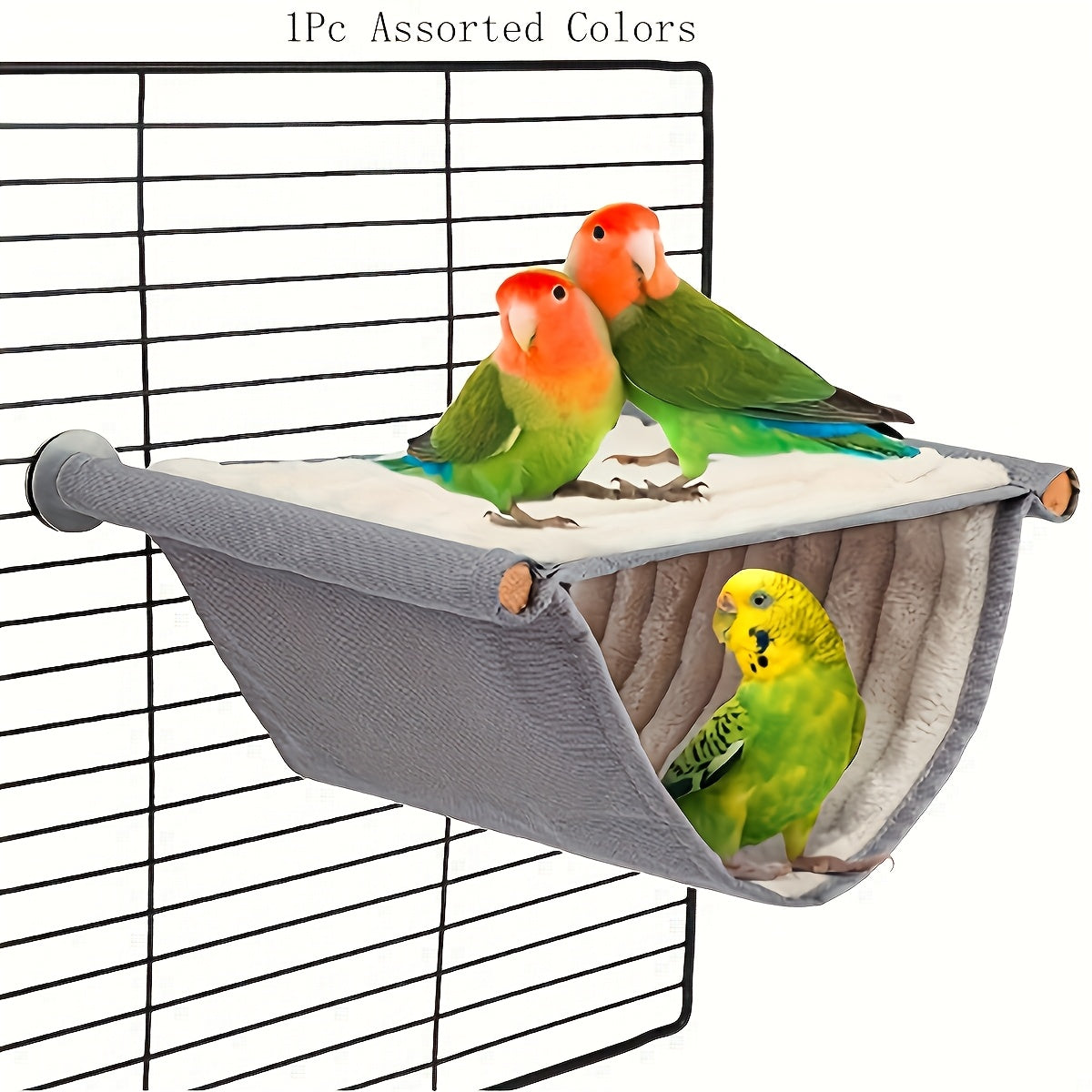 1pc Double-Layer Hanging Hammock For Birds, Warm Winter Nest With Soft Plush Lining, Cage Accessory