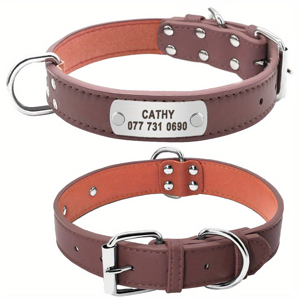 Custom Engraved Dog Collar with Personalized ID Tag