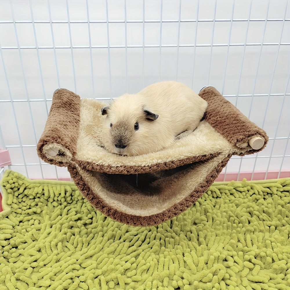 Double Layer Winter Warm Rat Hammock - Cozy Hanging Nest Bed for Guinea, Rats, And Chinchillas - Cage Accessories for Small Pets
