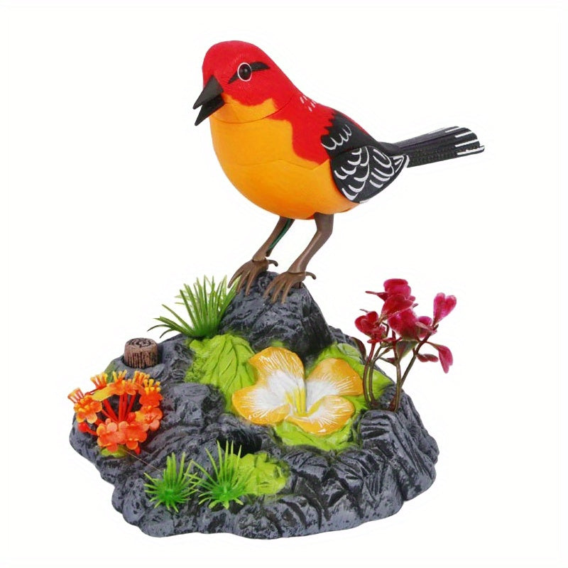 Simulation Voice-activated Bird Decoration Display Electric Induction Parrot Can Call And Move Birdcage Electronic Pet Toy
