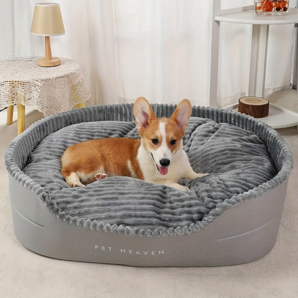 Upgraded Pet Bed – All-Season Dog & Cat House, Machine-Washable Soft Cushion, Warm & Cooling Mat for Small Medium Large Pets, Indoor Outdoor Use, The Perfect Gift for Your Pet