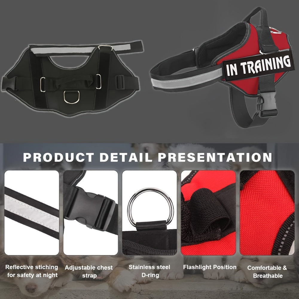 Dog Harness Adjustable Pet Vest Reflective No Pull Pet Harness With Breathable Mesh Easy Walk Pet Vest With Handle For Outdoor Walking