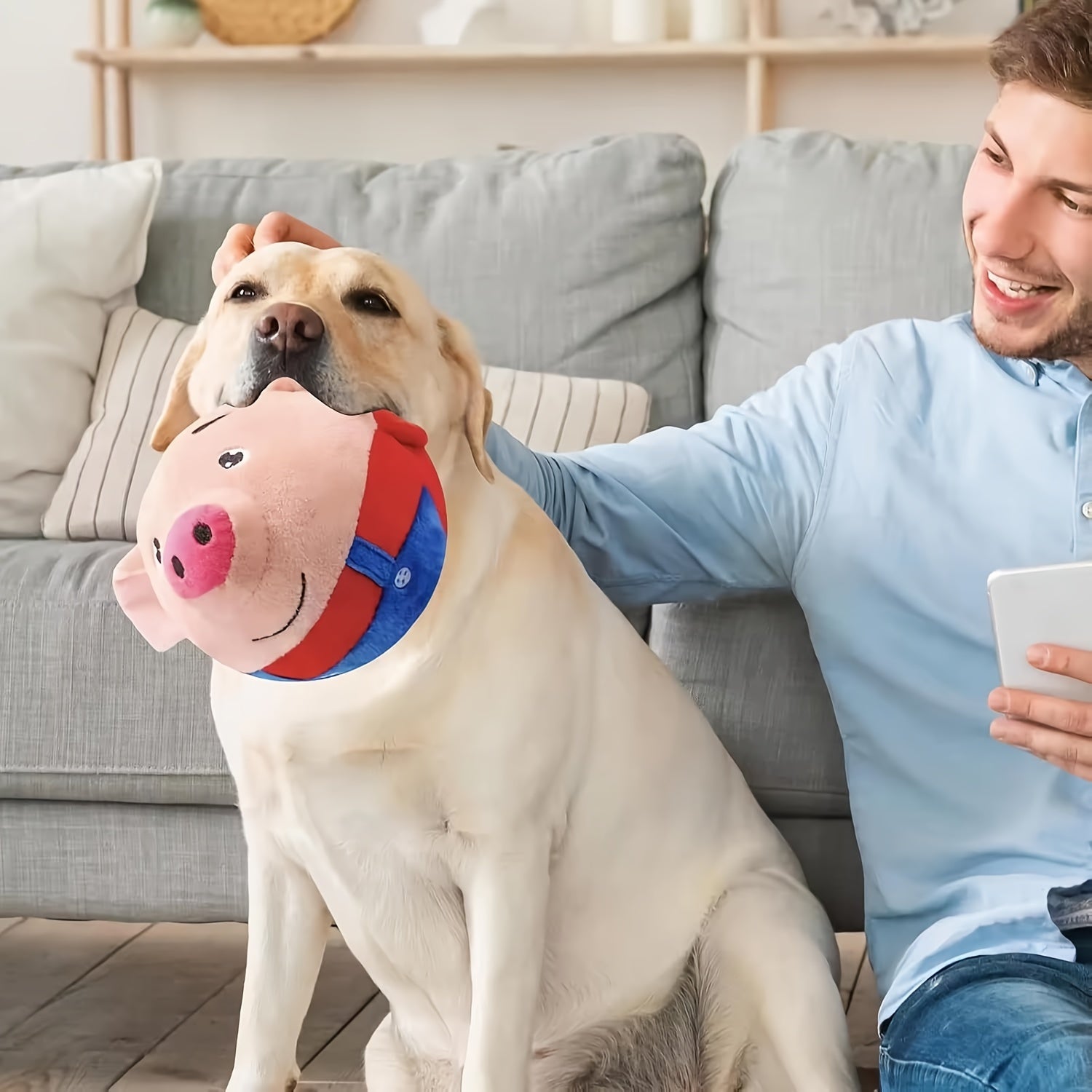 Small USB Interactive Washable Cartoon Pig Plush Sound Electronic Active Moving Pet Toy, Interactive Dog Toy Pet Bouncing Balls